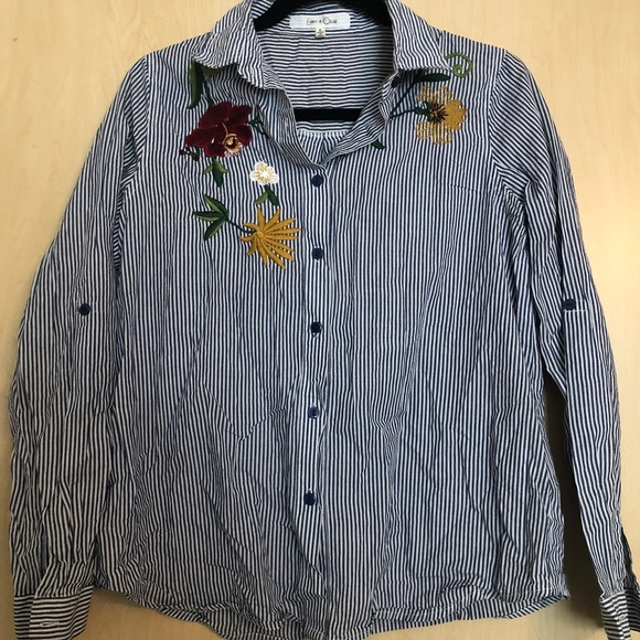 Striped floral button-down - Picture 1 of 2